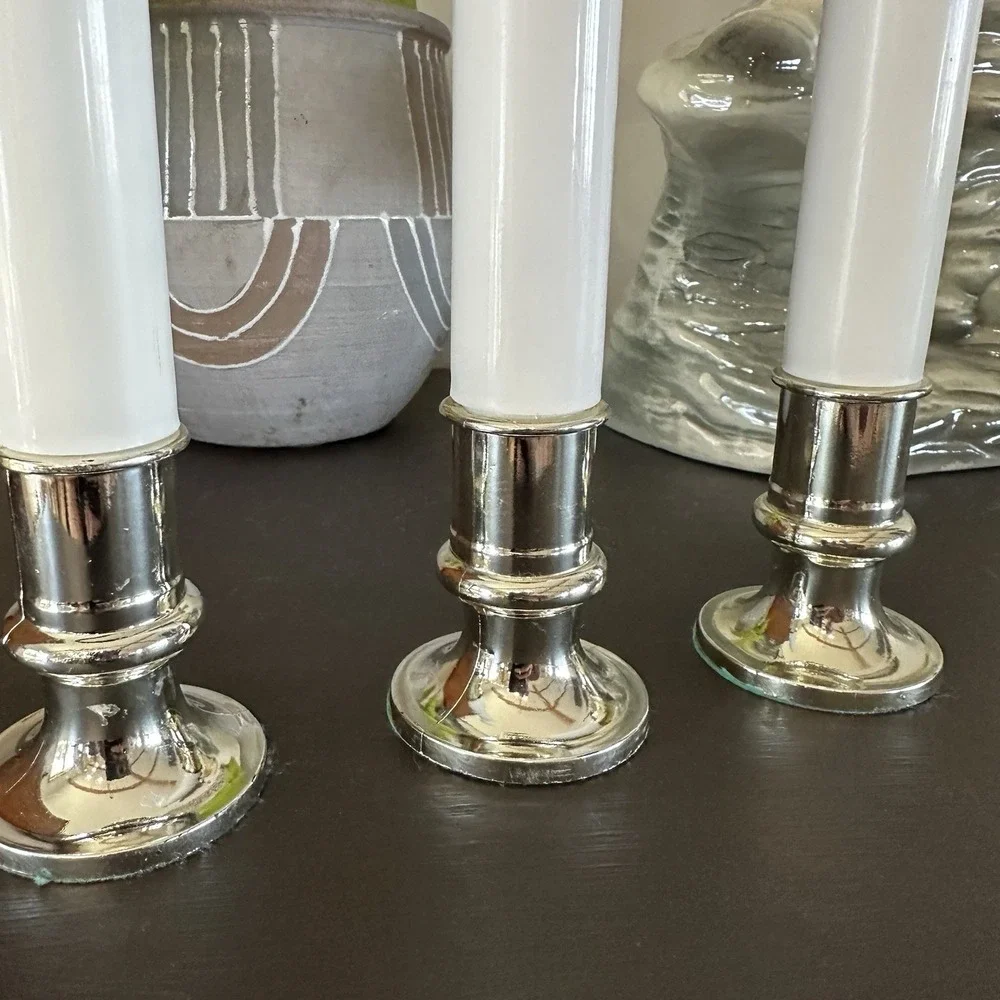 SET of 3 Christmas Window‎ Candle Holder Battery Operated Flickering 10